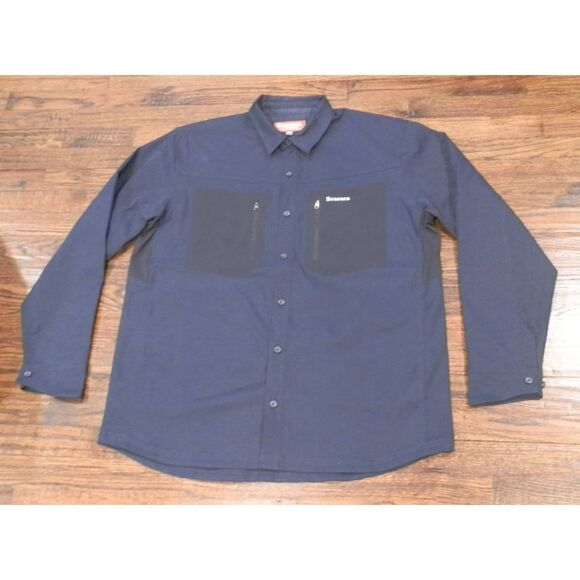 Simms Admiral Blue Tongass Shirt LS Men's Size XL - Picture 1 of 2